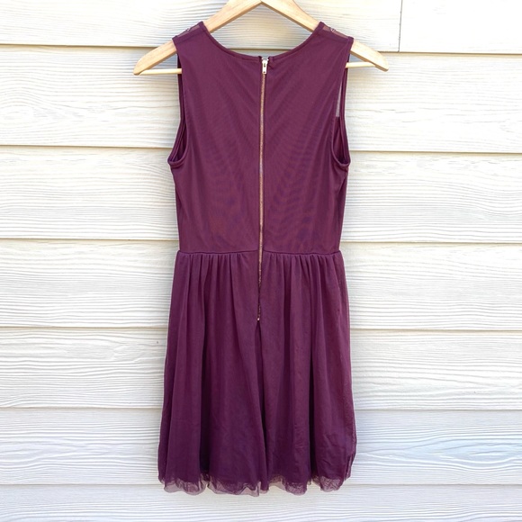 Embroidered Burgundy Boho Tulle Dress S - Picture 12 of 16